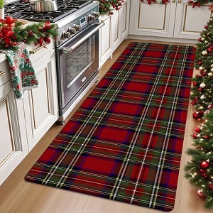 Lomsoe Christmas Classic Red and Green Plaid Long Runner Mat, Warm Holiday Atmosphere, Suitable for Living Room and Bedroom. - 1 of 4