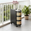 Gulches Pre-Assembled Rattan End Table with 3 Drawers, Vintage Style Cane Decor, 26.77"H×10.62"W×23.62"D, Space-Saving - 4 of 4