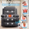 Oversized Recliner Chair, 360 Swivel Rocker Recliner, Manual Glider Chair with Cup Holder, Massage and Heat, Small Single Sofa Chairs - 4 of 4