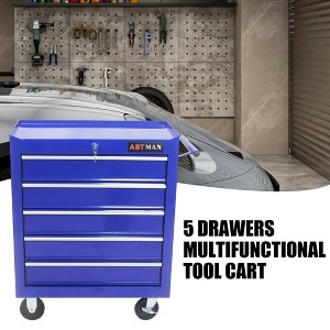 ORRD 5-Drawer Rolling Tool Chest with Locking Wheels, Detachable Top Box & Storage Cabinet – Blue - 1 of 4