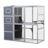 LAOTIES Large Wooden Outdoor Cat Enclosure with Waterproof Roof,2 Platforms,Pet House for Cats And Small Animals - 4 of 4