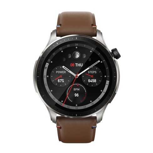 Correa Vintage Leather para Amazfit GTS 4 Mini Café