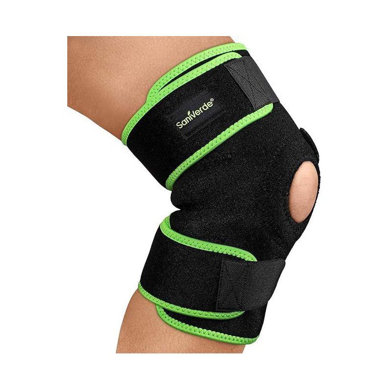 SaniVerde Knee Support Brace, Compression Knee Sleeve, Black, 1 of 2