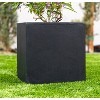 Rosemead Home & Garden, Inc. Weathered Square Concrete Outdoor Planter Pot Black 12"x12" - 3 of 4