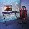 Tangkula Gaming Desk with LED 43.5-Inch Racing Style Computer Desk with Z-Shaped Metal Frame & Carbon Fiber Desktop Ergonomic - image 2 of 4