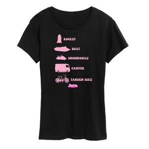 Women's - Barbie - Barbie Vehicles Short Sleeve Graphic T-Shirt - 1 of 4