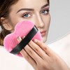 Unique Bargains Soft Heart Shape Puff Loose Powder Blender Beauty Makeup Tool Short Plush 4 Pcs - 2 of 4