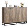55" Buffet Storage Cabinet, Sideboard Modern Credenza with 4 Doors and Shelves, Accent Coffee Bar Table - 3 of 4