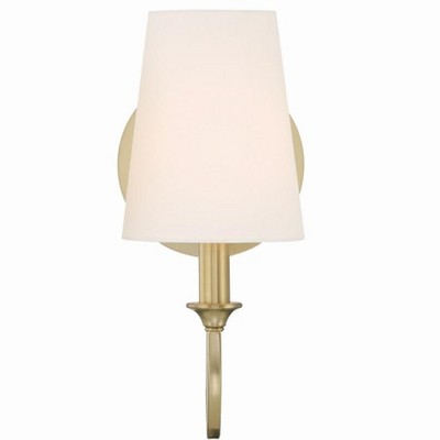 Payton Vibrant Gold Single Light Wall Sconce with White Silk Shade