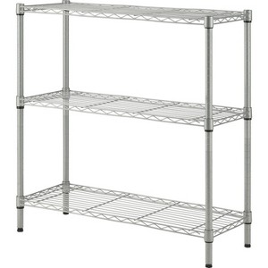 Lorell Light-Duty Wire Shelving - 3 Tier(s) - 36" x 36"  x 14"Floor - Sturdy - Epoxy - Silver - Plastic, Metal, Steel - 1 Each - 1 of 2