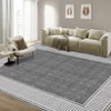 Washable Modern Bordered Rug Non Slip Low Pile Rug Soft Throw Floor Cover Foldable Indoor Carpet for Living Room Bedroom Playroom Nursery - 3 of 4