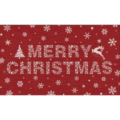 Christmas Entryway Mat for Holiday Decor Low Pile Machine Washable Welcome Doormat for Indoor/Outdoor Entryways