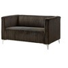 Home Design Gavin Velvet Square Loveseat, Brown - 3 of 4