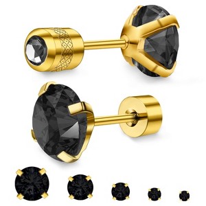 Trendy Gold & Black Gem Earrings - Cohesive Ear Curation Without Mixed Metals - 1 of 4