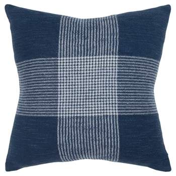 20"x20" Oversize Plaid Poly Filled Square Throw Pillow - Rizzy Home
