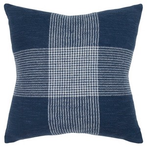 Abstract Decorative Filled Oversize Square Throw Pillow Indigo - Rizzy Home, Blue