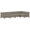 vidaXL 5 Piece Patio Lounge Set with Cushions Gray Poly Rattan - 4 of 4