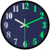 VECELO 12 in. Night Light Wall Clock Silent Clock Non-Ticking Clock, Glow in Dark Clock for Bedroom or Living Room, Blue - 2 of 4
