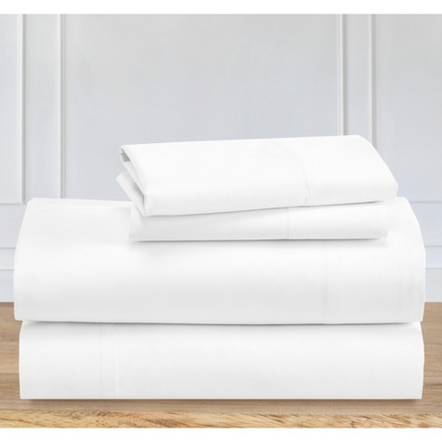 California Design Den Luxury 100% Cotton Fitted Sheet Queen Size, Softest  400 Thread Count Sateen, No-Pop Off Elastic, Deep Pocket (Bright White)