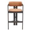 Brown Faux Leather 40" H Barstool with Ergonomic Footrest, Padded Seat, and Durable Wood Frame by Zuo Modern - 3 of 4
