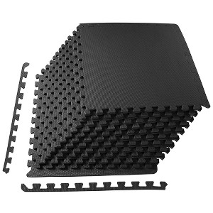 NicBex 26"L Interlocking Gym Floor Mats,Premium EVA Foam,0.5/0.75/1 Inch Thickness,6/12/18/24/36 Pieces,Home Gym and Gymnastics Floor Protection,Black - 1 of 4