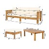 Christopher Knight Home Nolan Outdoor Shutter-styled Paneling Acacia Wood Seating Set with Cushions - 3 of 4