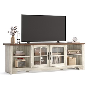 Modern Farmhouse TV Stand with Storage Cabinet and Adjustable Shelves - 1 of 4