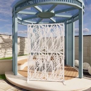 PAGED 72"H x 45.3"W Metal Outdoor Privacy Screen, Outdoor Privacy Screen Freestanding, Balcony Privacy Screen, Room Dividers and Patio Privacy Screens - 1 of 4