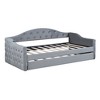 Twin Size Upholstered Daybed with Trundle and USB&Type-C Charging Ports - 3 of 4