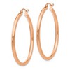 Black Bow Jewelry 2.5mm, 14k Rose Gold Polished Round Hoop Earrings, 40mm (1 1/2 Inch) - 2 of 4