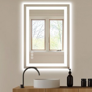 Anti-fog LED Bathroom Mirror with Dual Light Source and Three Lighting Modes - 1 of 4