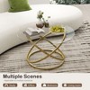 Glass Coffee Table, Round Coffee Table with Ring Metal Frame, Modern Minimalist Coffee Table - 3 of 4