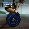 Crumb Rubber Bumper Plates Set (10-45 lbs), 2-inch Weight Plates - Color Coded, Shock Absorbing for Home Gym & Weightlifting - 2 of 4