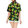 LA LEELA Women's Button Down Blouses Floral Summer Beach Party Colourful Button Up Short Sleeve Vacation Casual Dress Hawaiian Shirts - 4 of 4