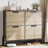 Shoe Cabinet Storage for Entryway, Narrow Shoe Organizers with 4 Flip Drawers, Freestanding with Metal Legs, Large Shoe Rack with Adjustable Shelves - 2 of 4