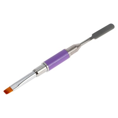 Unique Bargains Double Head Nail Painting Brushes for Polish Painting Home DIY Gradient Purple 1 Pc