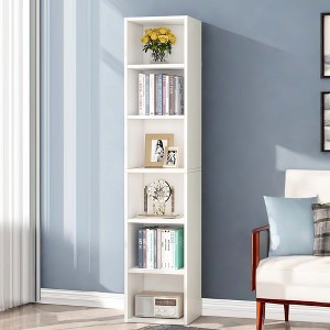Kumasinova Modern 6-Tier Cube Bookshelf with Storage,Display Shelves Bookcases,Tall Bookshelf for Living Room,Bedroom,Office,Kitchen,Bathroom - 1 of 4