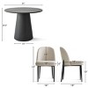 Dining Table Set for 2, Modern Round Pedestal Table with Black Base and Upholstered Chairs for Kitchen Nook or Small Dining Room-Tanpinhause - 3 of 4