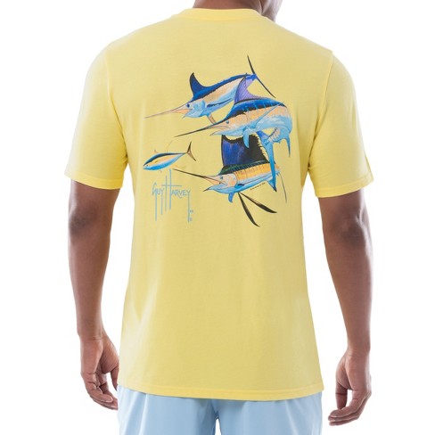 Guy Harvey Men's Jumping Marlin II Realtree Short Sleeve Pocket T-Shirt - Dusty Orange Small