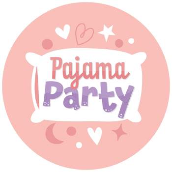 Big Dot of Happiness Pajama Slumber Party - Girls Sleepover Birthday Party Circle Sticker Labels - 24 Count