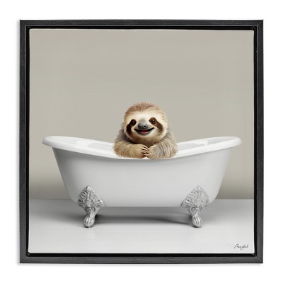 Stupell Industries Happy Sloth in Bathtub, 18" x 18"