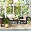 Bryant 2pc Faux Wood Patio Loveseat & Coffee Table - Gray/Natural - Threshold™: Steel Frame, Weather-Resistant - 2 of 4