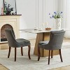 CAVINAS Modern Dining Chairs Set of 2, Chenille Upholstered Side Chairs with Nailhead Trim, Double Cushion Back and Curved Solid Wood Legs - 2 of 4