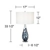 Pacific Coast Lighting Indigo Swirl 33 1/2" Tall Large Modern Coastal End Table Lamp Blue Clear Art Glass Single Living Room Bedroom (Colors May Vary) - 3 of 4