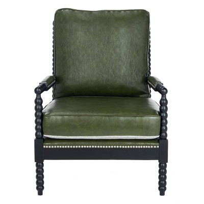 Annabelle Leather Armchair Forest Green - Safavieh