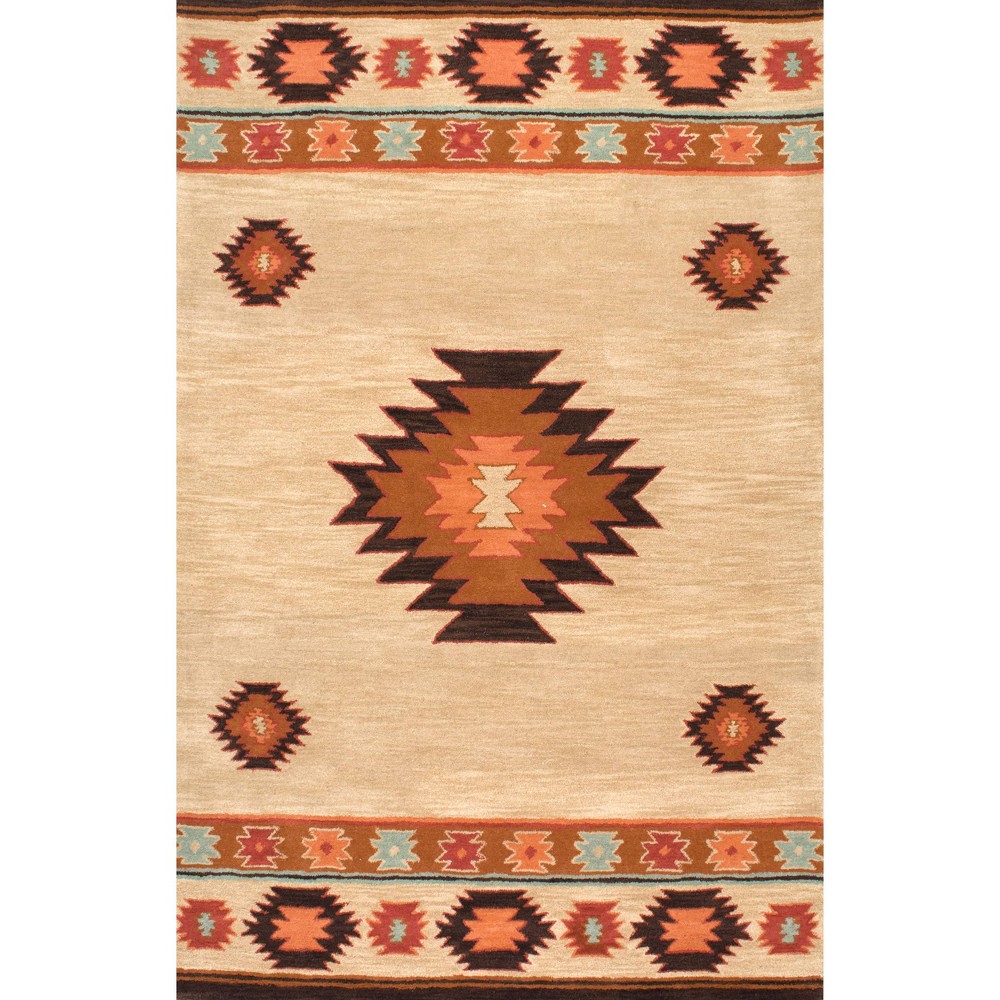 7'6inx9'6in Hand Tufted Shyla Area Beige - nuLOOM