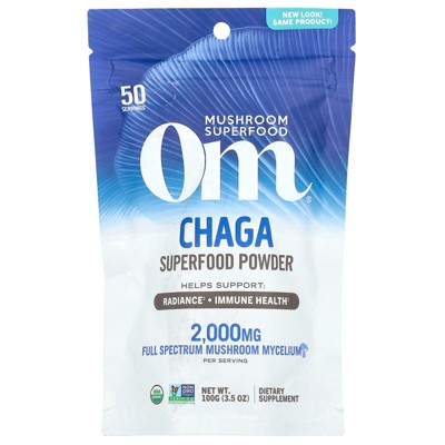 Om Mushrooms Superfood Powder, Chaga, 3.5 oz (100 g)