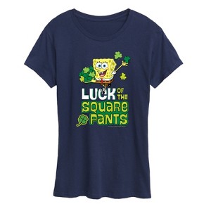 Women's - SpongeBob Squarepants - Luck Of The Square Pants Short Sleeve Graphic T-Shirt - 1 of 4