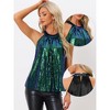 INSPIRE CHIC Women's Party Club Sparkle Sequin Sleeveless Halter Tops - 2 of 4