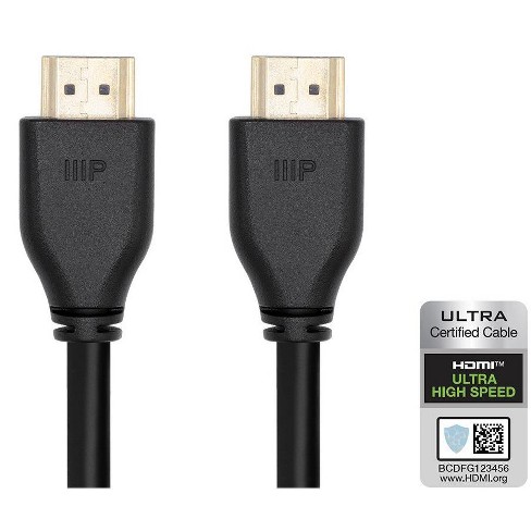 Monoprice 8k Hdmi 2.1 Cable 6 Feet Black Ultra High Speed